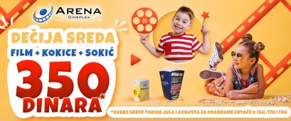 Dečija sreda u Areni donosi film, kokice i sokić za 350 dinara