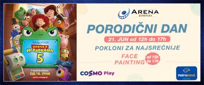 Face painting, pokloni i igračke protiv tehnologije na velikom platnu Arene 